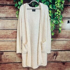 Abercrombie & Fitch Popcorn Knit Cardigan XS Fits S M L Sherpa Sweater Duster